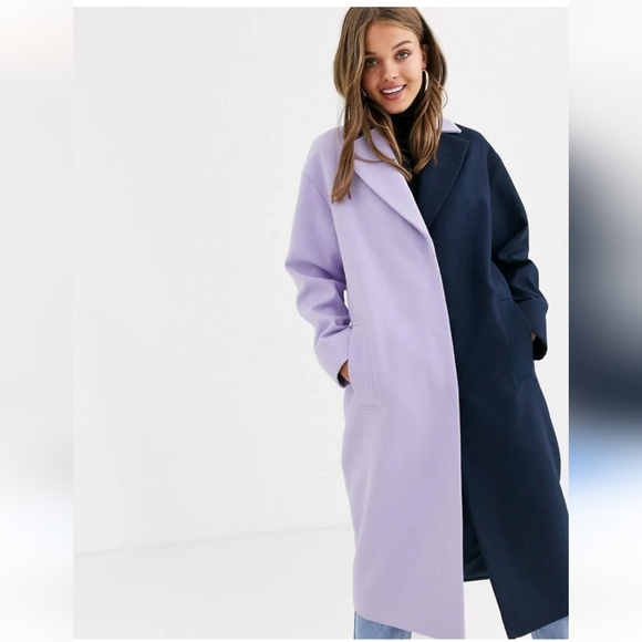 NWT Asos Colour Block Coat - Picture 10 of 11